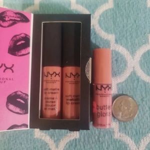3 NYX Lipstick (Gloss, Metallic & Matte)